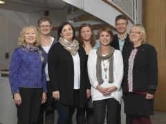 Fra venstre: Bodil Steffensen, Harriet Meling, Hilde Tyvoll, Minna Hynninen, Lisbeth B Johansen, Erik R Hauge, Tone Kutcher.